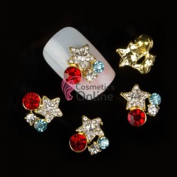 Decoratiuni 3D Metalice 135 Stelute Aurii cu stras 